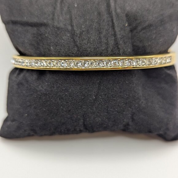 Vintage Swarovski Channel-Set Crystal  Hinged Bangle Bracelet - Picture 1 of 8